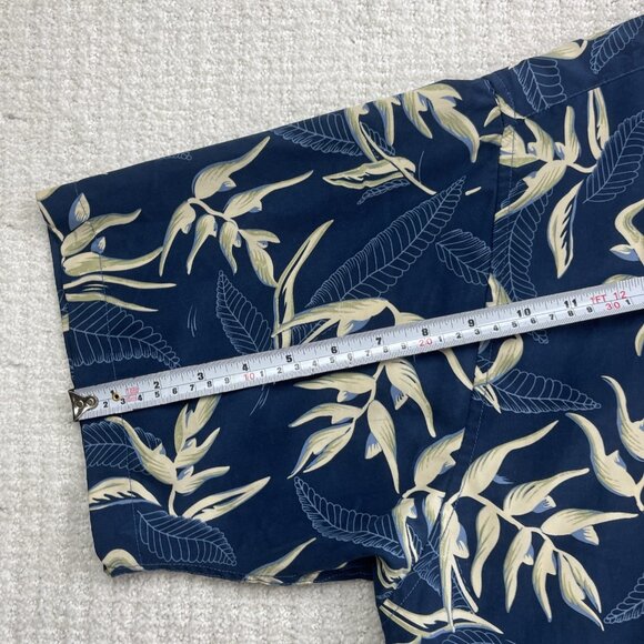 Cache Creek Hawaiian Aloha Shirt Men’s XL Floral Palm Tree AOP Blue / White Read - Picture 9 of 14